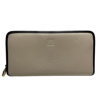Loewe Beige Black Leather Long Wallet (Bi-Fold) (Pre-Owned)