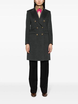 Tagliatore Womens Parigi Double Breasted Coat - Grey Wool - Size EU 46 (Womens)