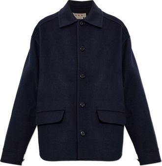 Marni Korte Jas - Heren - Mantel - Blauw - XL - Wol - Jassen