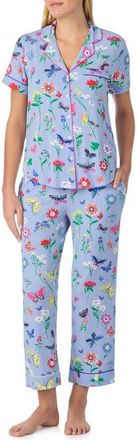 Kate Spade New York short sleeve crop pajamas in Blue/Print at Nordstrom, Size Small
