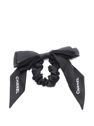 Chanel Elastico per capelli con logo 1986-1988 - Nero