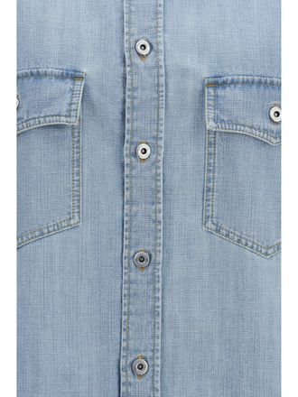 Bottega Veneta Womens Denim Shirt Sky Bleached Light Bleach Cotton