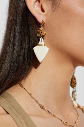 Isabel Marant Asymmetric Earrings, Womens, Cream
