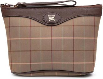 Burberry Pre-owned Clutches, female, Brown, Size: ONE SIZE Pre-owned Patterned Zip Pouch