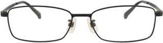 Dunhill 56mm Rectangular Optical Glasses in Black Black Transparent at Nordstrom Rack