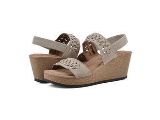 White Mountain Pretreat Womens Sandals Sandal Wood/Suede : 9.5 B - Medium, Leather/Rubber