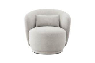 Castlery Avery Swivel Armchair Customized, (Performance Fleece) Medium Grey, Spill-Resistant, 360-&deg; Swivel, Castlery, Grey