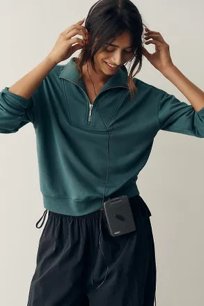 Z Supply Gate Check Quarter-Zip Sweatshirt