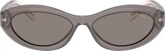 Prada Oval Full Rim Sunglasses - Gray