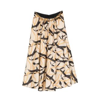 Elisabetta Franchi Midi Skirts, female, Beige, Size: XL Midi Skirt