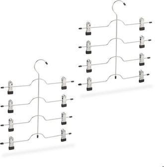 OEM Perchas Multiclip Tuserxln, Juego De 4, Perchas Para Pantalones Y Faldas Que Ahorran Espacio, Perchas Met&aacute;licas Antideslizantes, Color Plata