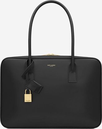Saint Laurent Womens Sac De Jour Leather Trunk Bag Black Shoulder