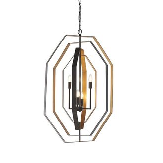 Netlighting MACERATA Stylish Dimmable Indoor Modern 4 Light Ceiling Pendant in Brown