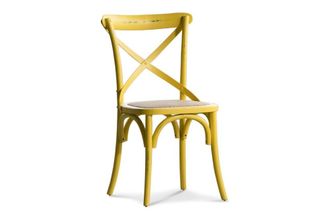 PIB Silla de mesa de madera amarilla