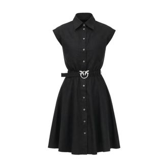 Pinko Shirt Dresses, female, Black, Size: L Anaceta Dress