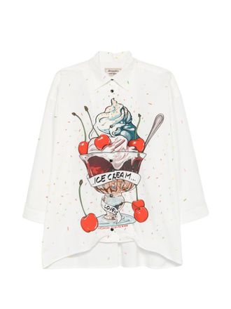 Alessandro Enriquez White Relaxed Graphic Shirt