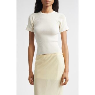 Rier Silk Rib T-Shirt in Butter Knit at Nordstrom, Size X-Small