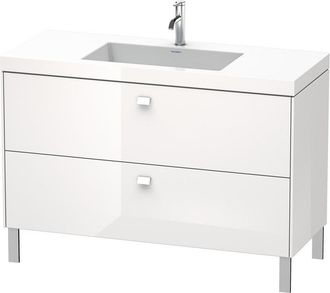 Duravit Lavamanos Duravit Brioso C-bonded Con Base De 120,0x48,0 Cm, 2 Extra&iacute;bles, Sin Rebosadero, Con Banco Con Agujero Para Grifo, Sin Agujero Para Grifo, C