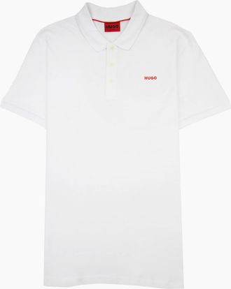 HUGO BOSS Mens Hugo Donos222 Regular Fit Polo White 100 - Size: 38