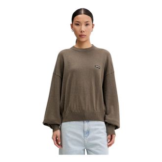 Rotate Round-neck Truien - Dames - Ronde hals truien - Bruin - M - Truien & Vesten