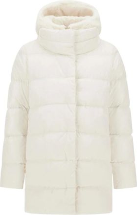 Herno Down Coats, female, White, Size: XS A-Shape Satin Jacket