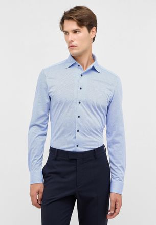 Eterna Langarmhemd ETERNA SLIM FIT, Herren, Gr. 38, Normalgr&ouml;ssen, royal blau, Jersey, 58% Baumwolle, 42% Polyester, schmal, Manschette, Hemden Langarmhemd, 