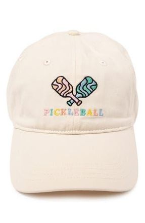 Frasier Sterling Pickle Ball Embroidered Baseball Cap in Natural at Nordstrom Rack