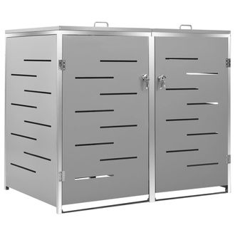 vidaXL Vidaxl - Cobertizo Para Dos Contenedores Basura Acero 138x77,5x112,5 Cm