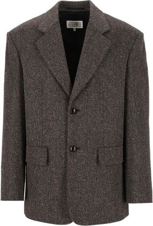 Maison Margiela Enkelrijdig wollen tweed jasje - Heren - Blazers - Bruin - XL - Wol - Jassen