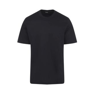 Ermenegildo Zegna T-shirt met ronde hals - Heren - Tops - Zwart - Maat: 3XL Katoen