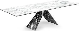 Naos Ausziehbarer Designer Esstisch Coliseum - Invisible White / Schwarz matt