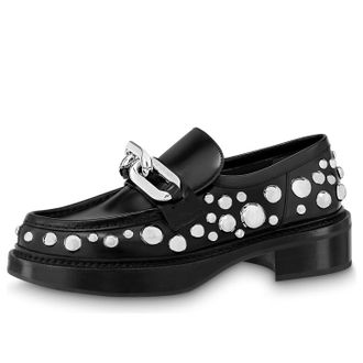 Louis Vuitton (WMNS) LOUIS VUITTON x YK Academy Loafers Black with White Dots 1AB9KB