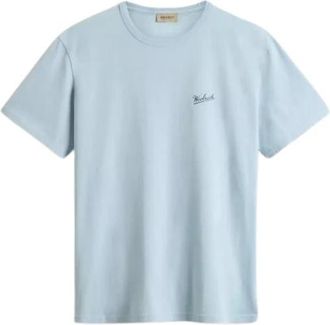 Woolrich Premium Jersey Logo T-Shirt - Heren - T-shirts - Blauw - S - Katoen - Tops