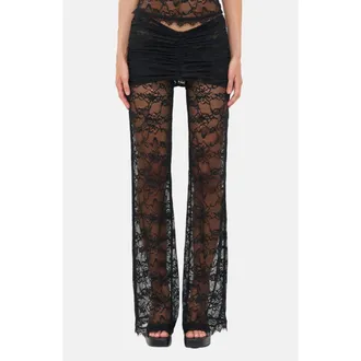 OW Collection Selah Lace Pants in Black at Nordstrom, Size Medium