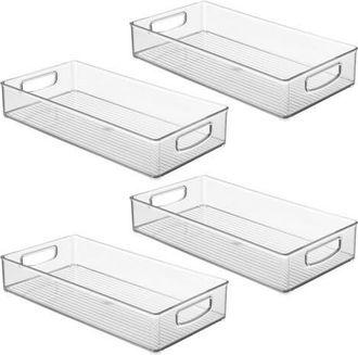 Linus Stackable Pantry Storage Bin with Handles, Set of 4, Clear, Made in USA at Nordstrom