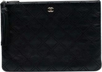 Chanel Pre-owned Clutches, female, Black, Size: ONE SIZE Pre-owned Leather Clutch