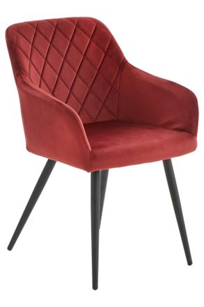 Livetastic Armlehnstuhl, Schwarz, Weinrot, Holz, Metall, Textil, Pappel, Rundrohr, 54x86x60 cm, Esszimmer, Stühle, Polsterstühle