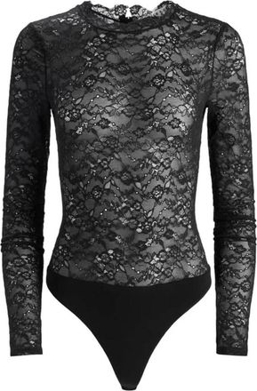Alice & Olivia Tops, Dames, Zwart, M, Nylon, Taeyn Kant Body