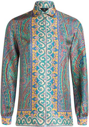 Etro paisley-print silk shirt - Green