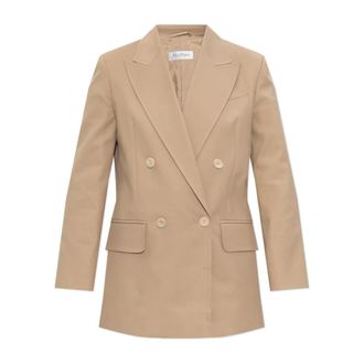 Max Mara Double-breasted blazer Suez - Dames - Blazers - Beige - M - Katoen - Jassen
