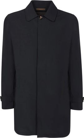 Moorer Single-Breasted Coats, male, Blue, 2XL, Blue Three-quarter Coat for Men