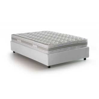Talamo Italia Talamo Italia - Letto piazza e mezza Rebecca, Letto contenitore con rivestimento in tessuto, 100% Made in Italy, Apertura frontale, con materasso Cm