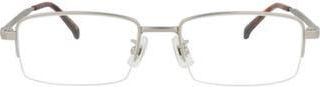 Dunhill 53mm Half Rim Rectangular Optical Glasses in Silver Transparent at Nordstrom Rack