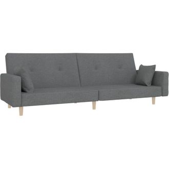 vidaXL Vidaxl - Divano Letto a 2 Posti con 2 Cuscini Grigio Chiaro in Tessuto
