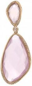 Allurez 0.18ct Diamond & 24.31ct Rose Quartz 14k Rose Gold Pendant Necklace