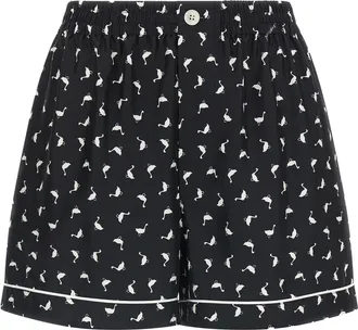 Moschino Bicolor Silk Bermuda Womens Shorts