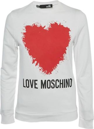 Love Moschino Felpa con stampa cuore - Bianco