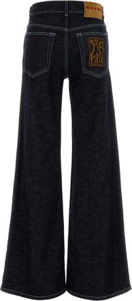 Marni Womens Blue Stretch Denim Jeans Blublack Exterior: Cotton Elastane