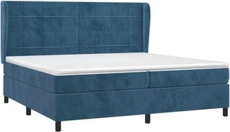 vidaXL Cama Box Spring Con Colch&oacute;n Terciopelo Azul Oscuro 200x200 Cm Vidaxl