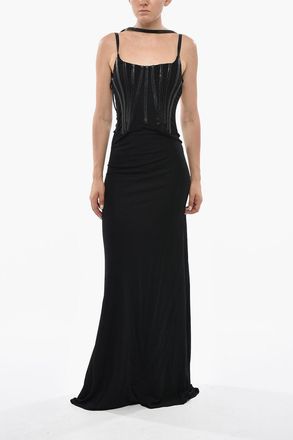 Dsquared2 Maxi Vestito a Tinta Unita con Bustier Dsquared2